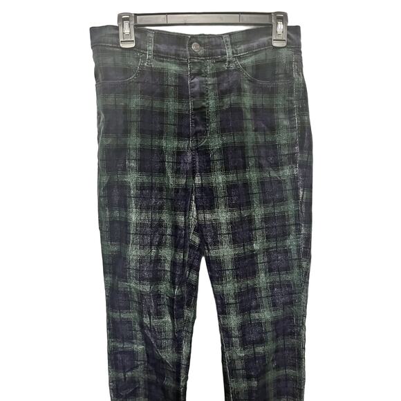 Loft Plaid Velvet Curvy Skinny Pants Size 6 / 28 preppy academia old money - Picture 4 of 8